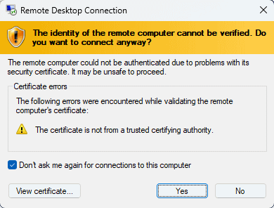 Changing Remote Desktop service certificate
