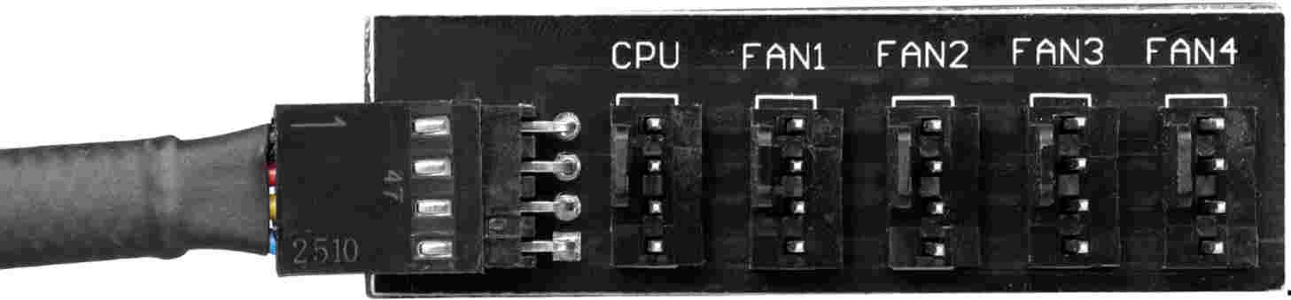 5-way 4-pin fan hub